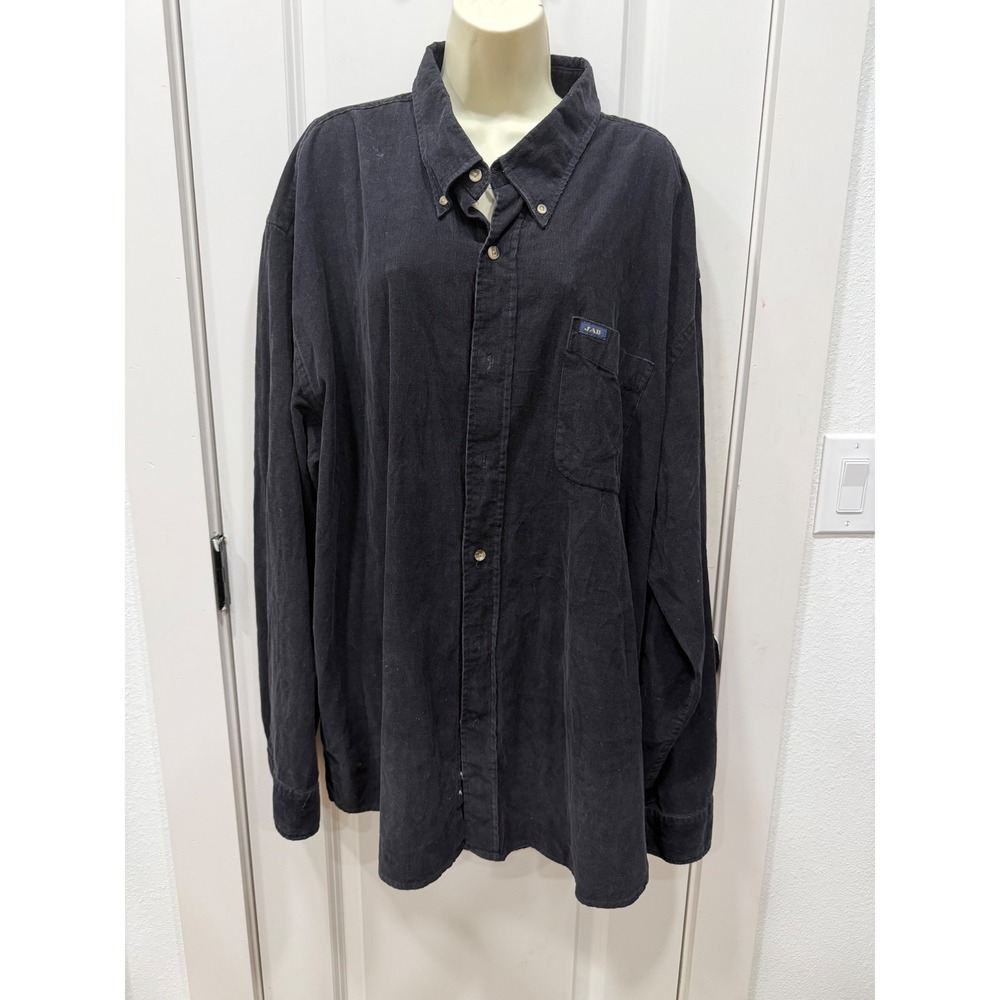 Jos. A. Bank Mens Black Corduroy Long Sleeve Button Down Shirt Large JAB